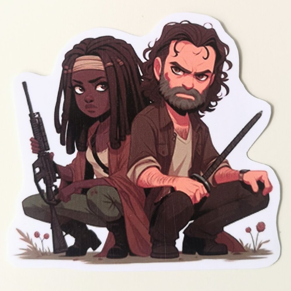 5 for 10$ - The Walking Dead Michonne and Rick Grimes Sticker